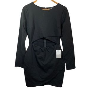 Lulu's Body-con Long Sleeves Black Dress